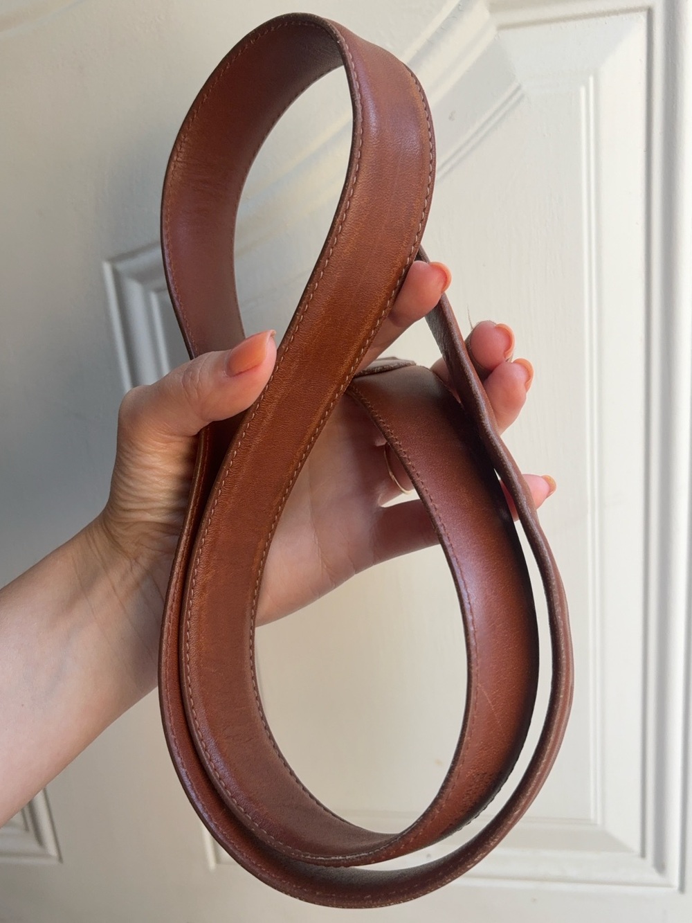 Vintage Coach Leather British Tan Brass Buckle Belt - Picture 3 of 7